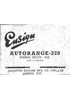 Ensign Selfix 220 manual. Camera Instructions.